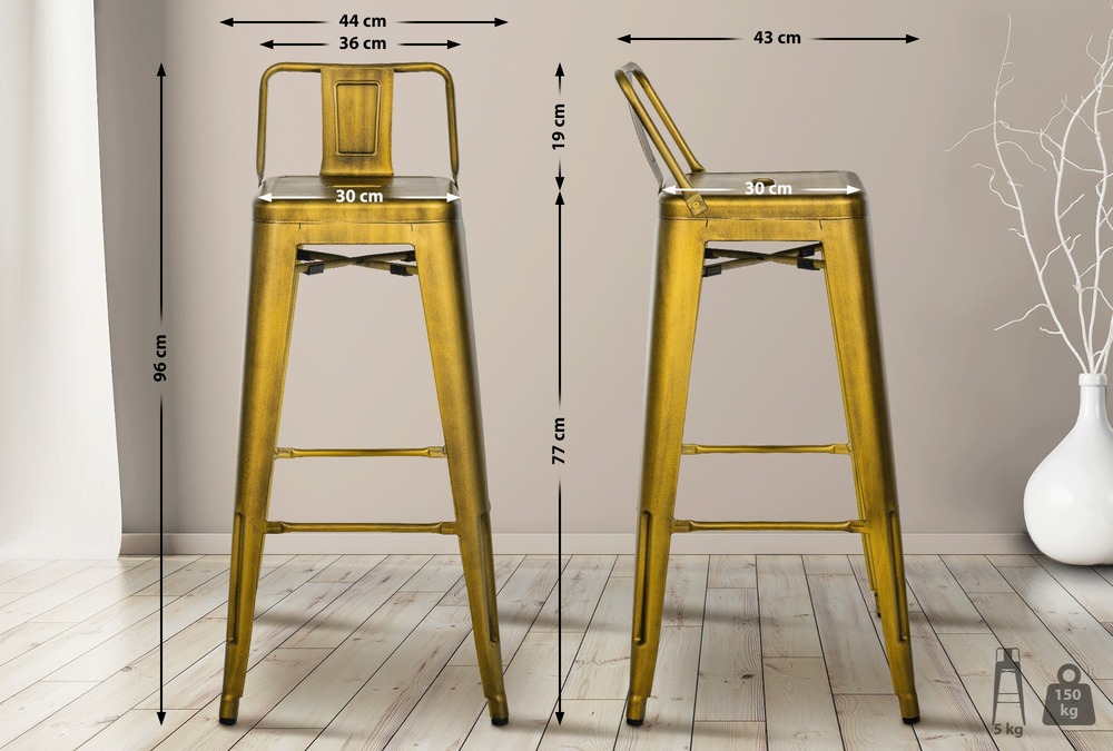 Lot de 2 tabourets de bar mason
