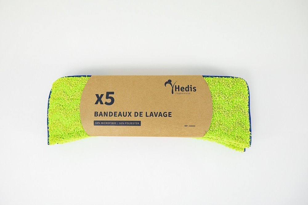 Bandeau de lavage 14x46cm velcro lot de 5 - concept manufacturing