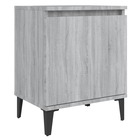 Table de chevet avec pieds en métal sonoma gris 40x30x50 cm