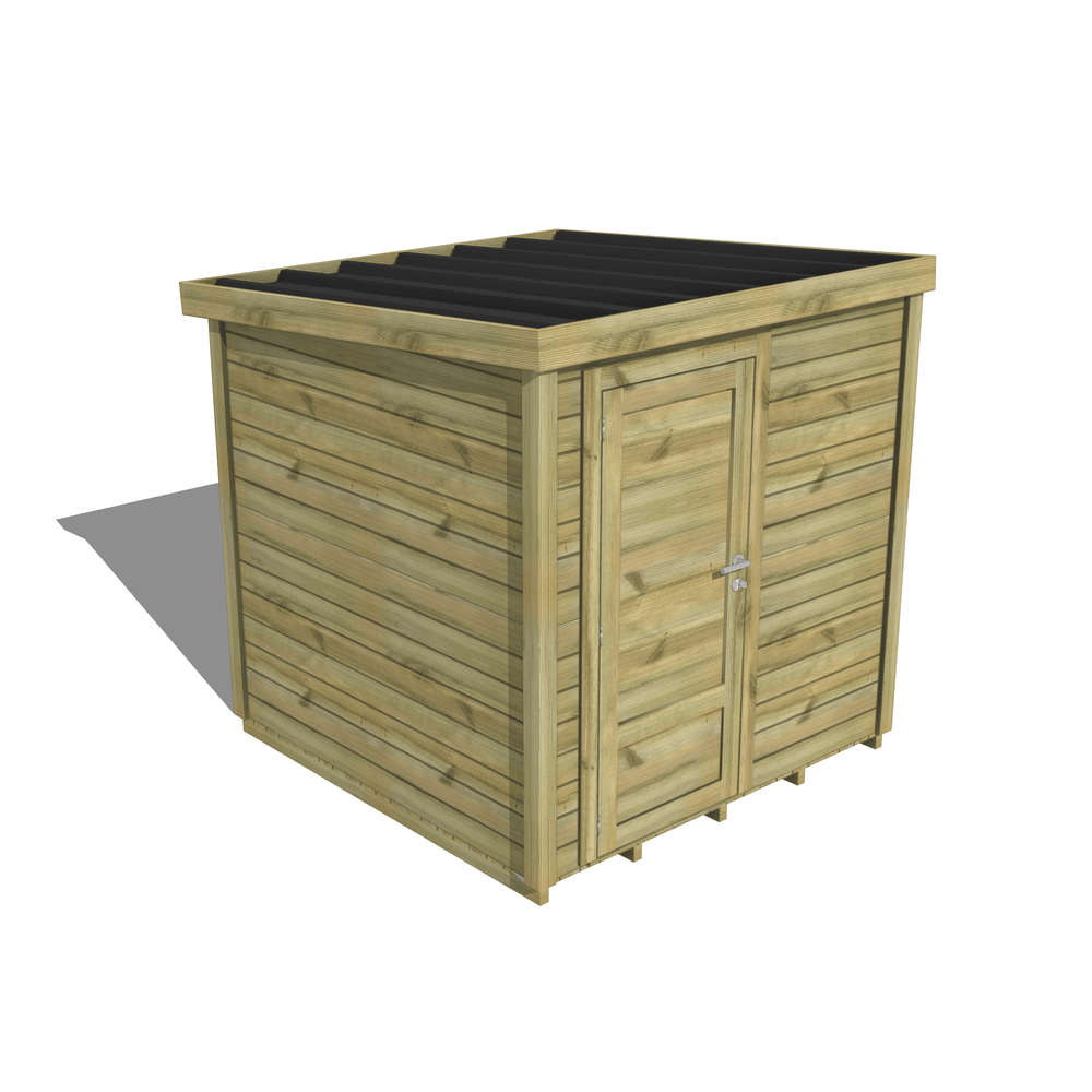 Abri de jardin bois pin traité autoclave 27mm - essentiel - 2,14x2,14m / 5m2 - bac acier - plancher bois