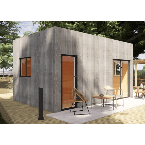 Bureau de jardin 4 saisons en bois 5,5 x 3,5 x 3,2 m / isolation re2020