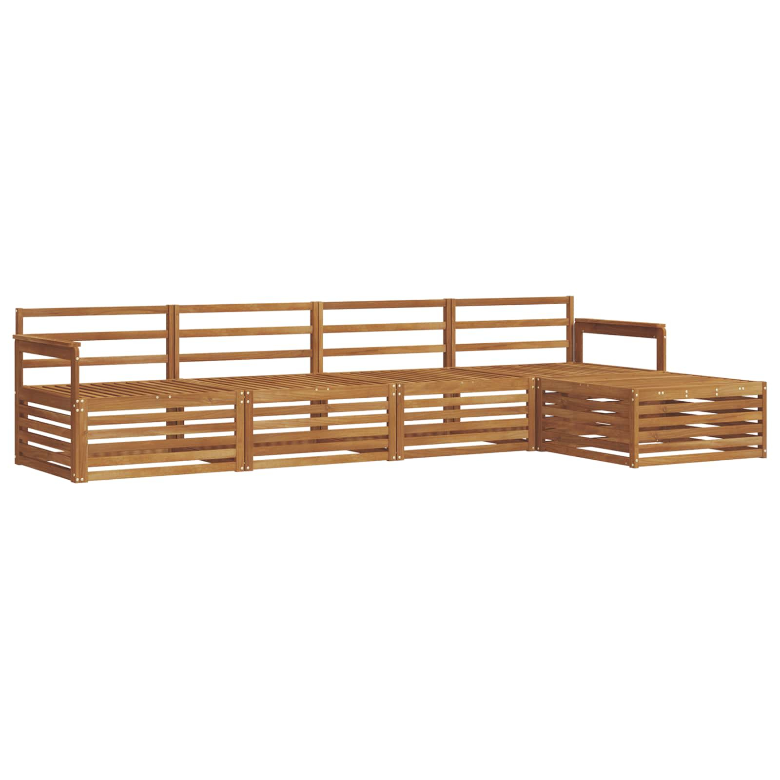 Ensemble de canapés d'extérieur 5 pcs naturel