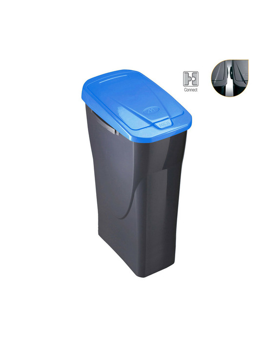 Seau ecobin 25 litres avec couvercle bleu 21,5x36x51cm (largeur/profondeur/hauteur)