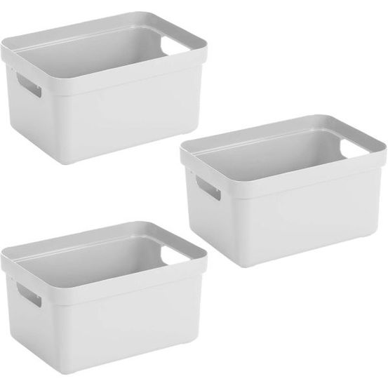 Boite de rangement sigma home box 13 l (lot de 3) blanc