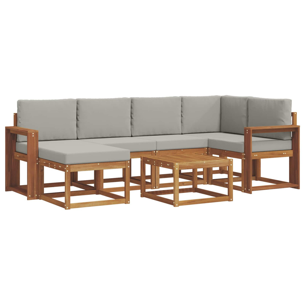 Ensemble de canapés d'extérieur 7 pcs gris naturel et clair