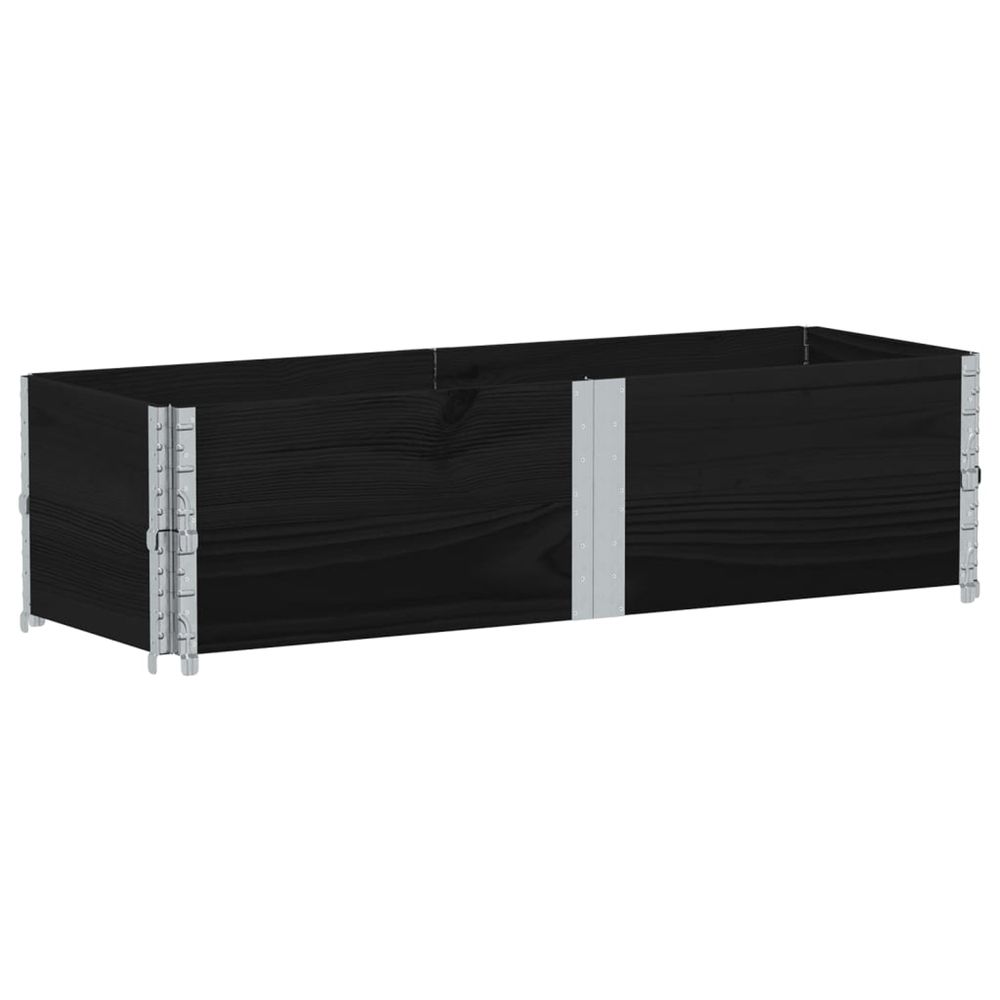 Jardinière d'extérieur noir 150x50 cm bois massif de pin