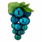 Boules de noël grand raisins bleu plastique