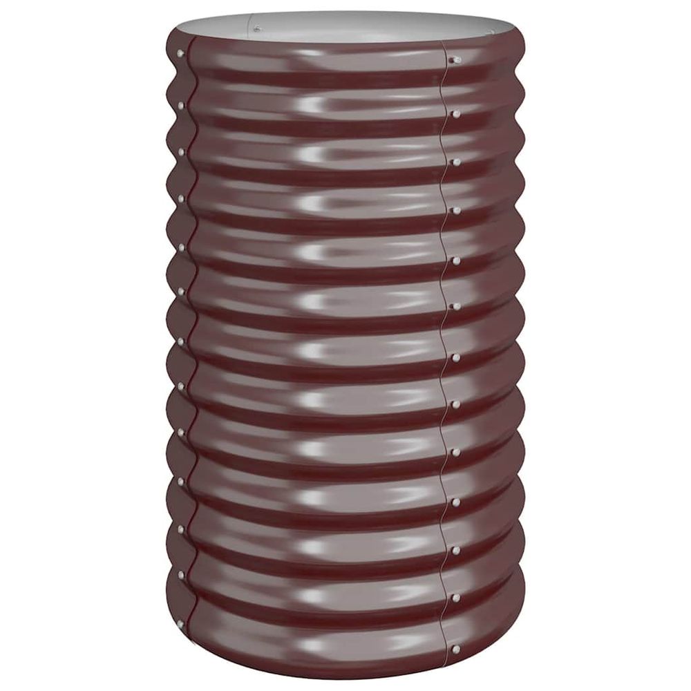 Jardinière de jardin acier galvanisé 40x40x68 cm marron