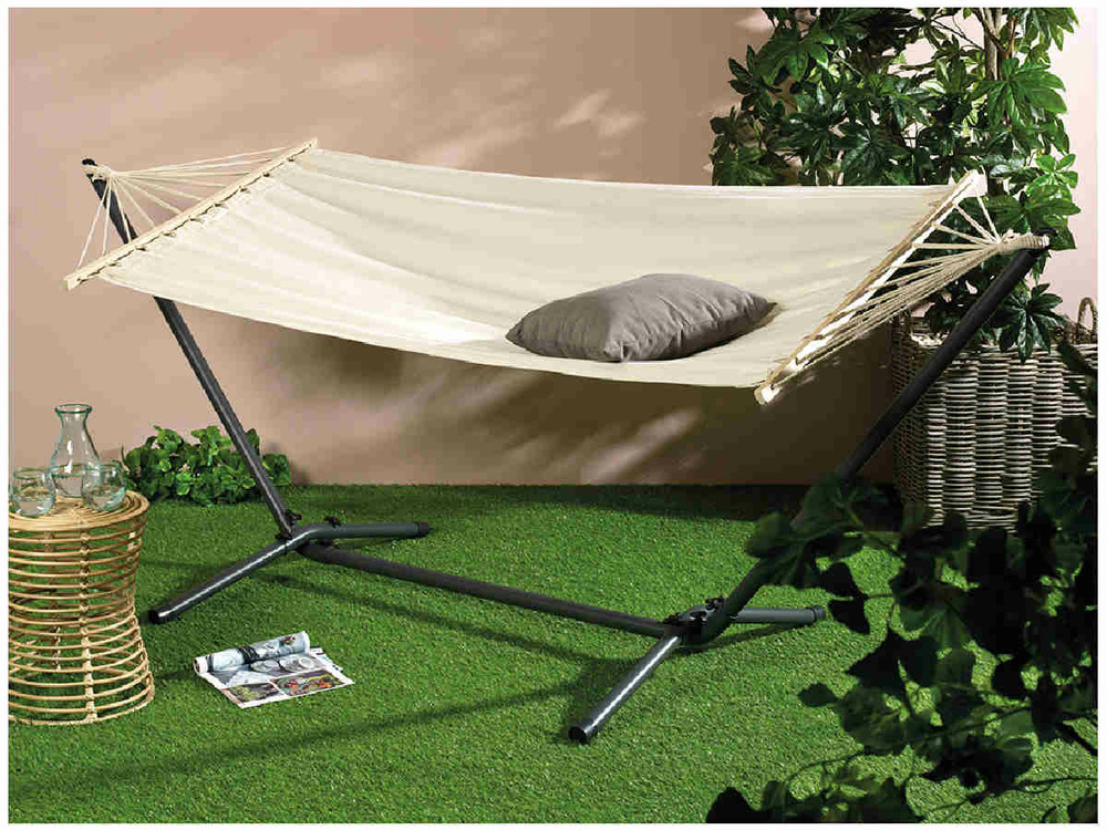 Hamac à barres polycoton blanc 200 x 100 cm