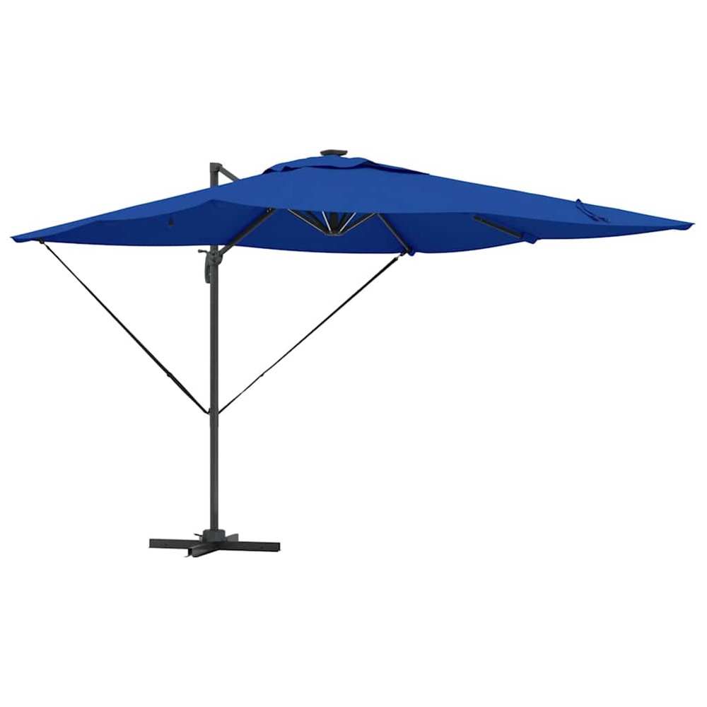 Parasol bleu azure 286 x 284 x 270 cm aluminium et polyester