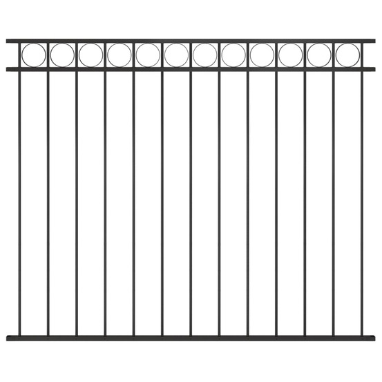 Panneau de clôture en acier 1,7 x 1,5 m noir