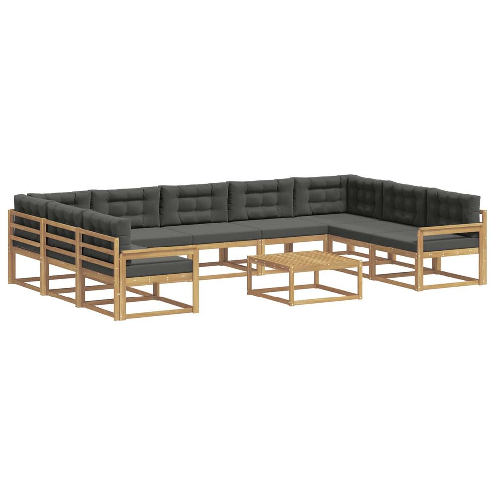 Ensemble de canapés d'extérieur 10 pc blanc et anthracite