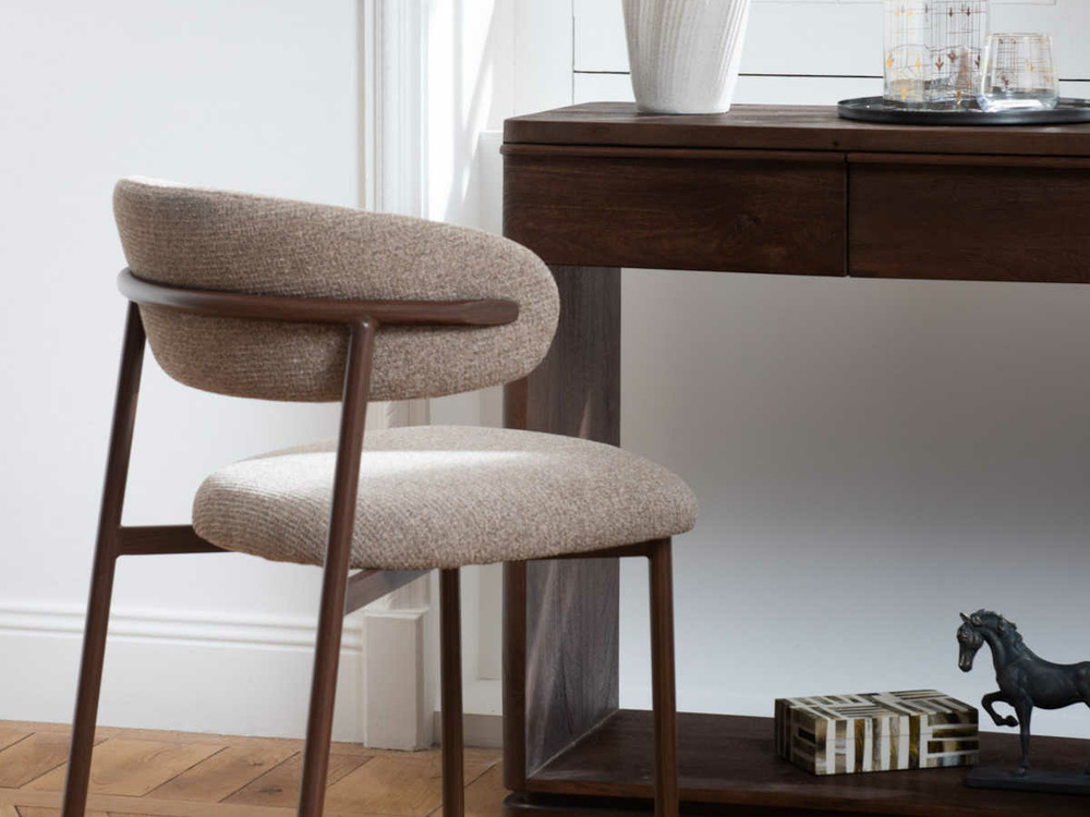 Chaise curve noyer marron