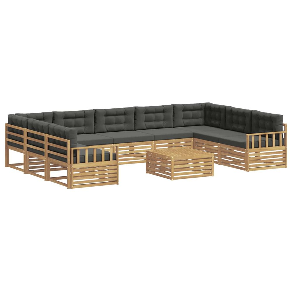 Ensemble de canapés d'extérieur 10 pc blanc et anthracite