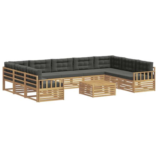 Ensemble de canapés d'extérieur 10 pc blanc et anthracite