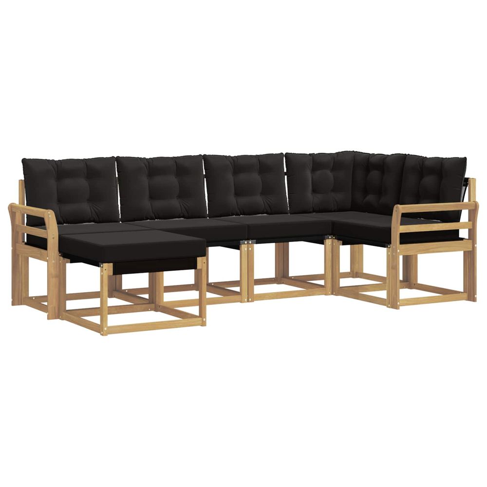 Ensemble de canapés d'extérieur 6 pc blanc et noir