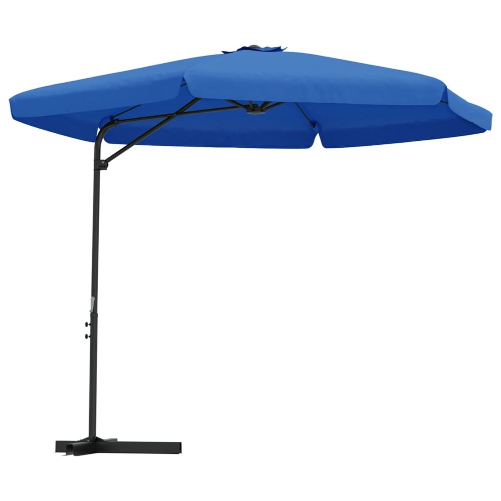 Parasol d'extérieur avec mât en acier 300 cm bleu