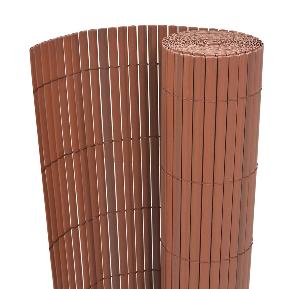 Clôture de jardin double face pvc 90 x 500 cm marron