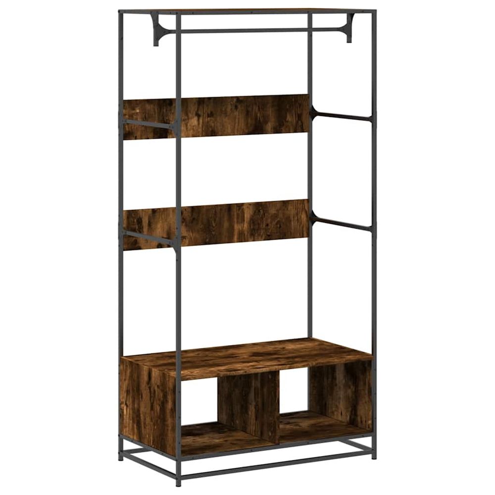 Armoire chêne fumé 90x50x180 cm bois d'ingénierie