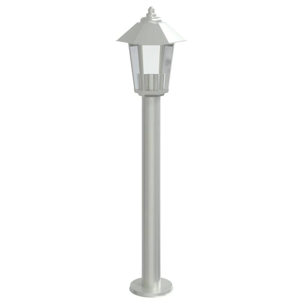 Lampadaire d'extérieur argenté 80 cm acier inoxydable argent