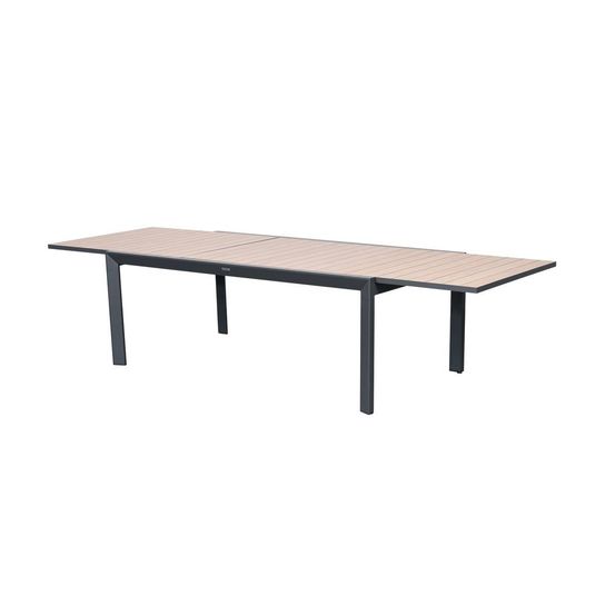Table de jardin 12 places evasion extensible honey graphite