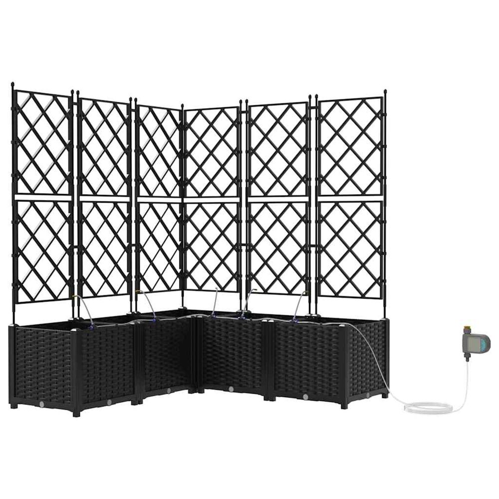 Cache-pot de jardin 5 pc noir 120 x 120 x 142 cm pp