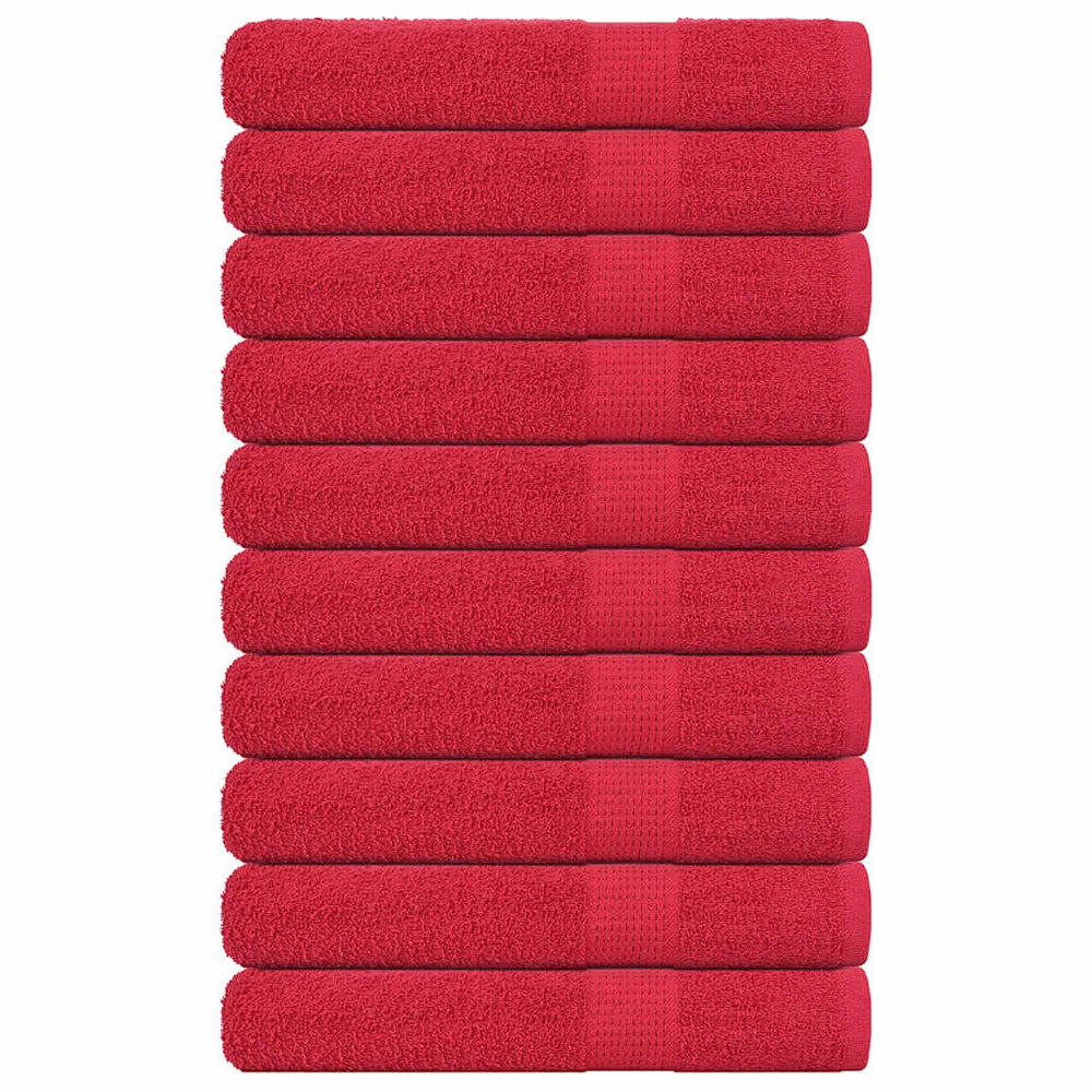 Serviettes de sauna 10 pcs frogn rouge 80x200 cm 100% coton