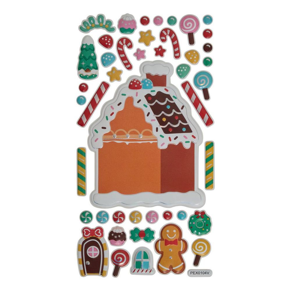 Sticker de noël en relief hotte 9,5 x 17,5 cm
