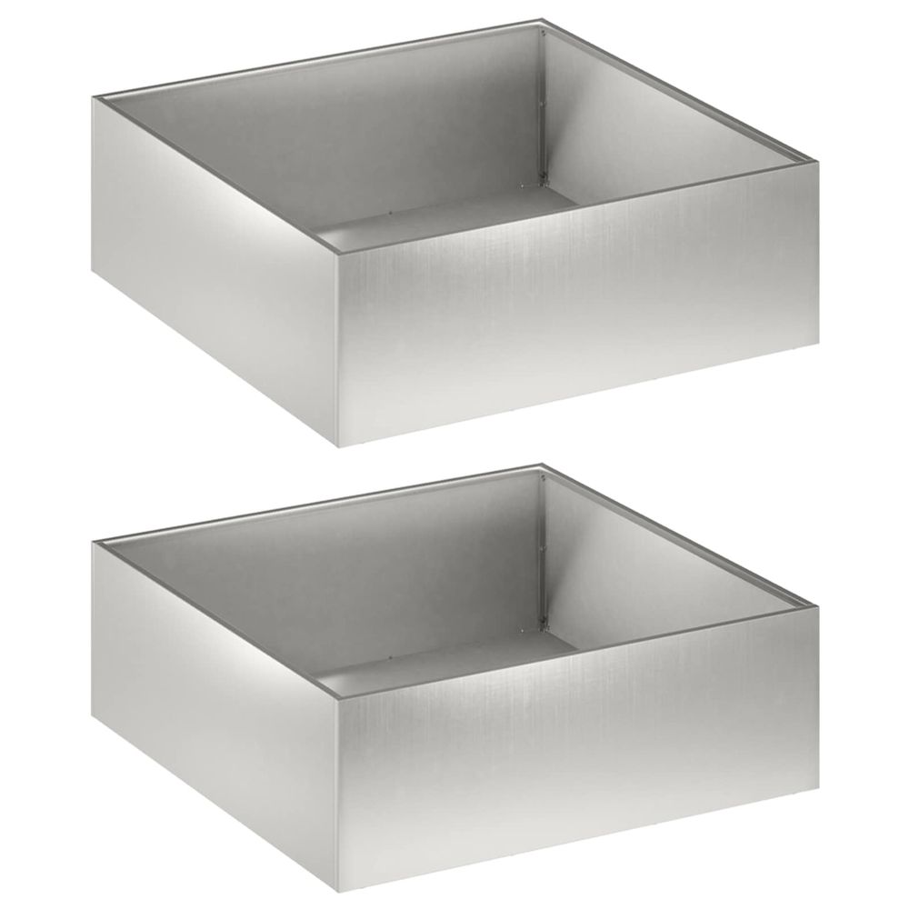 Cache-pot de jardin 2 pc argenté 40 x 40 x 20 cm
