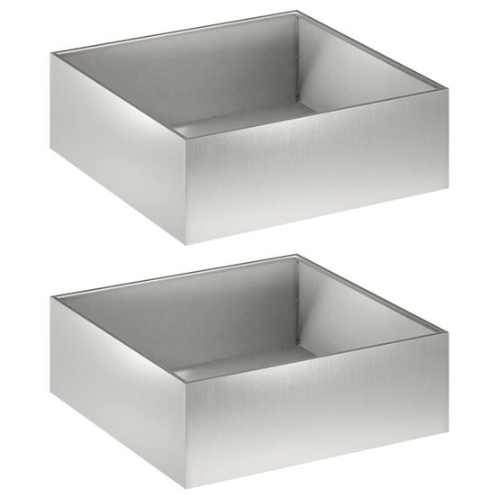 Cache-pot de jardin 2 pc argenté 40 x 40 x 20 cm