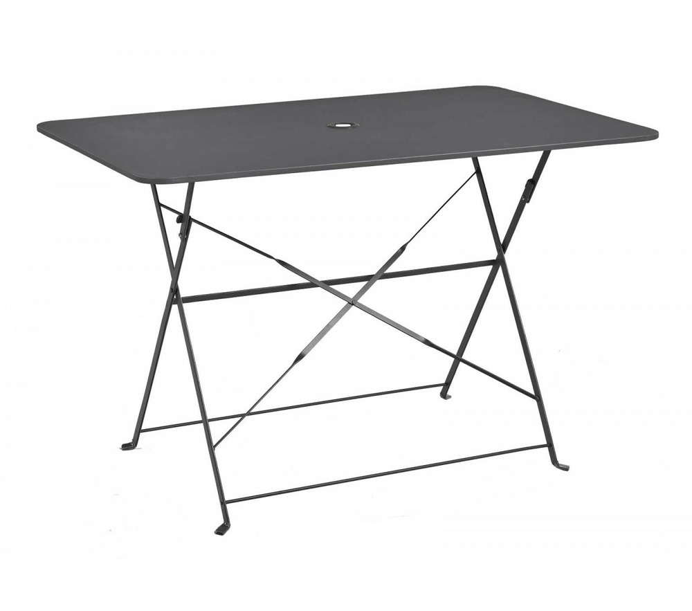 Table de jardin pliante - 4 places - gris anthracite - venise