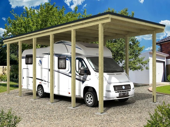 Abri camping car arizona - 1 vehicule - 363x858 - abris voiture - feutre bitumeux sur les voliges - autoporté