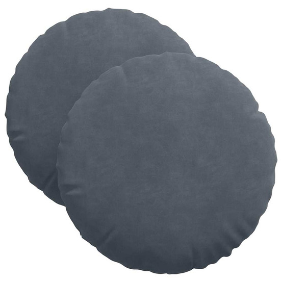 Coussins de siège 2 pcs gris foncé ø 40 x 13 cm velours
