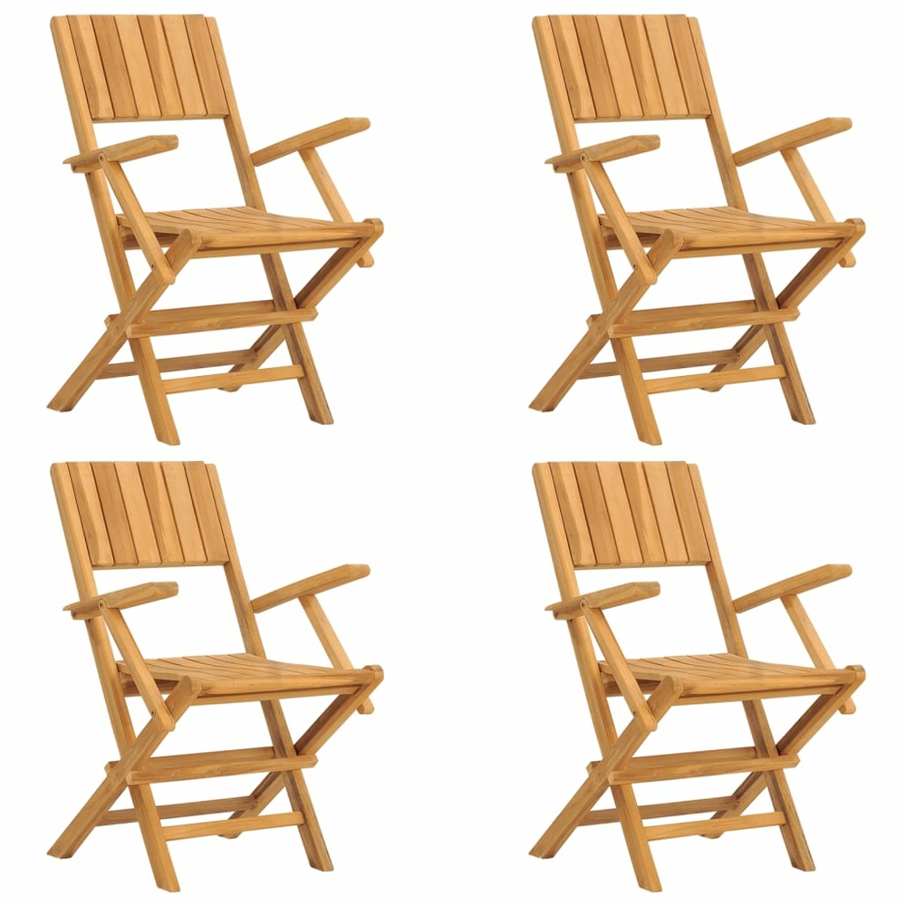 Chaises de jardin pliantes lot de 4 55x61x90cm bois massif teck