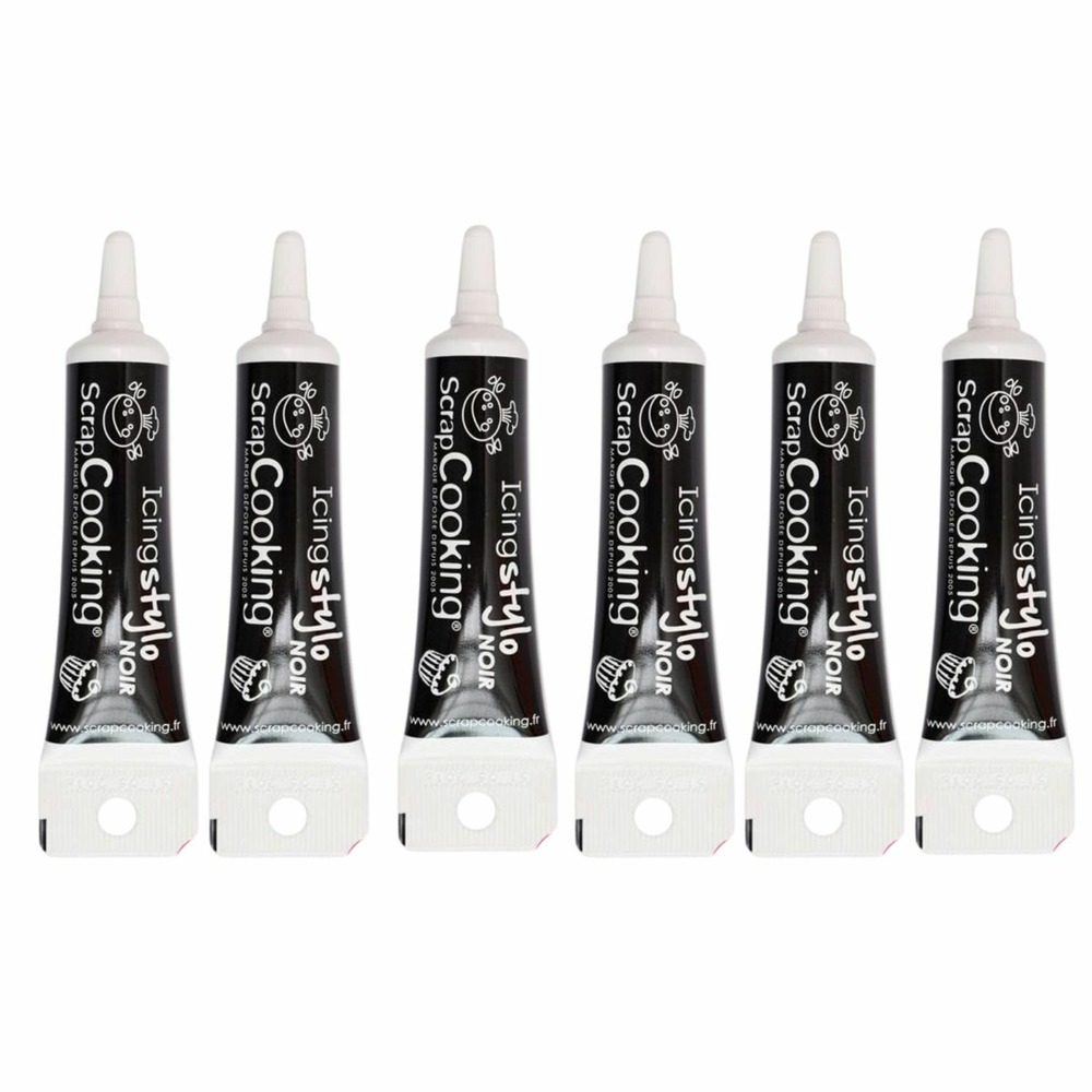 6 stylos de glaçage noir