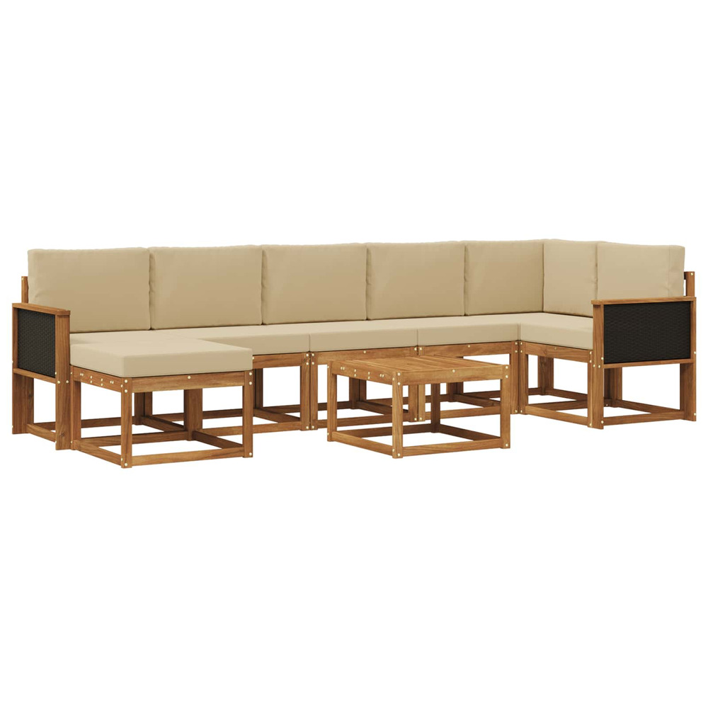 Ensemble de canapés d'extérieur 8 pcs naturel et beige