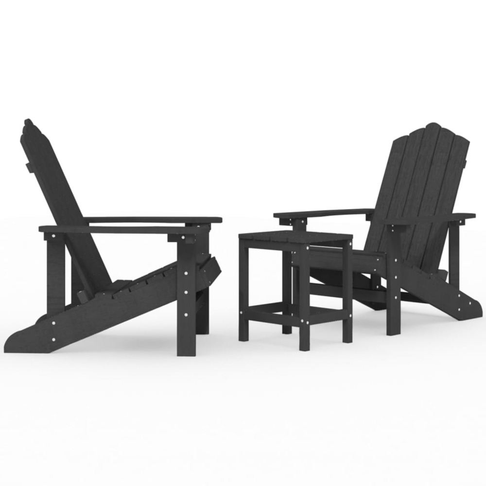 Chaises de jardin adirondack avec table pehd anthracite