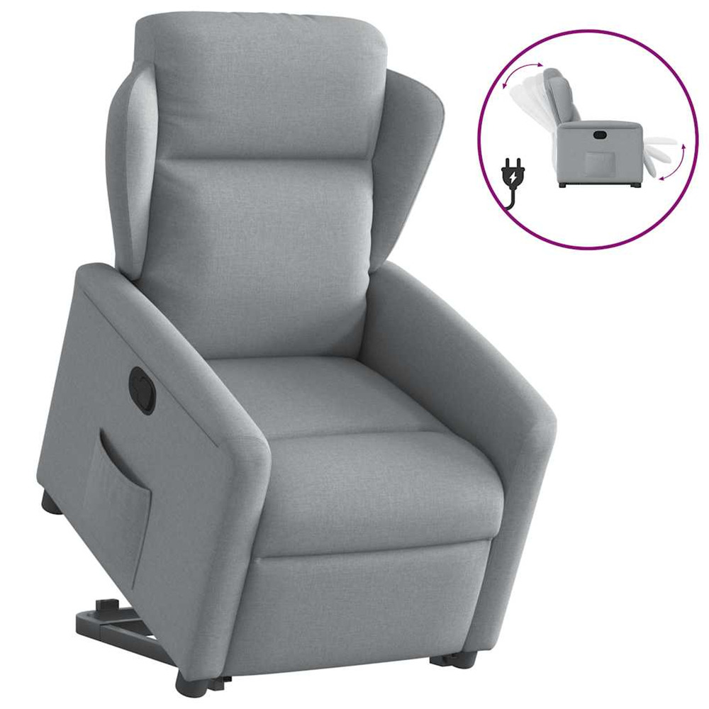 Fauteuil inclinable gris clair tissu