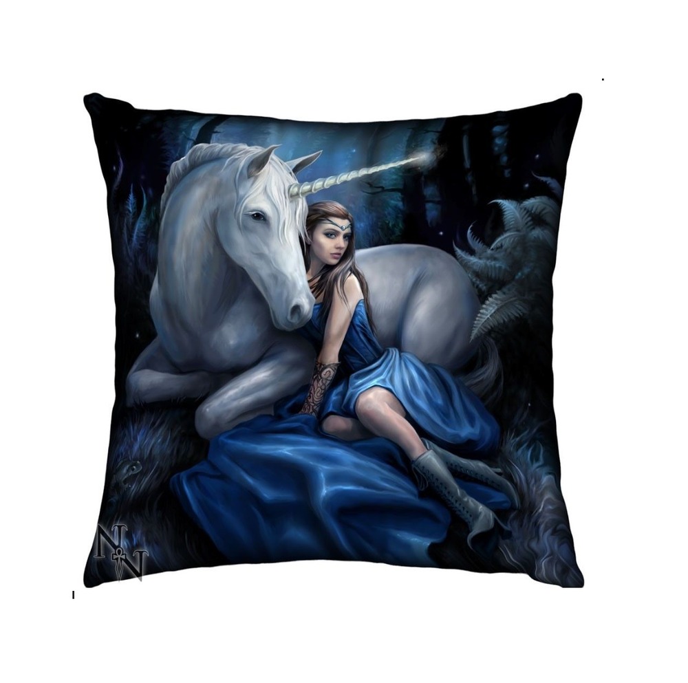 Coussin lune bleue et licorne