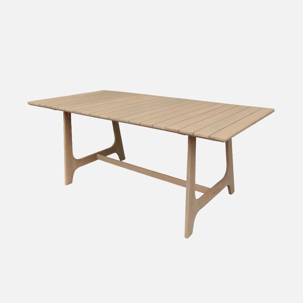 Table de jardin bois d'acacia naturel 8 places - aroha