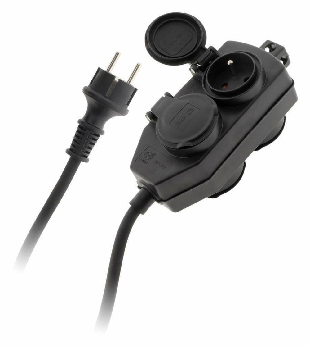 Boitier de dérivation 4 prises IP44 - Longueur 5m NF