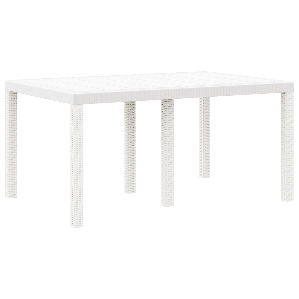 Table de jardin blanche 150x100x73 cm en poly rattan