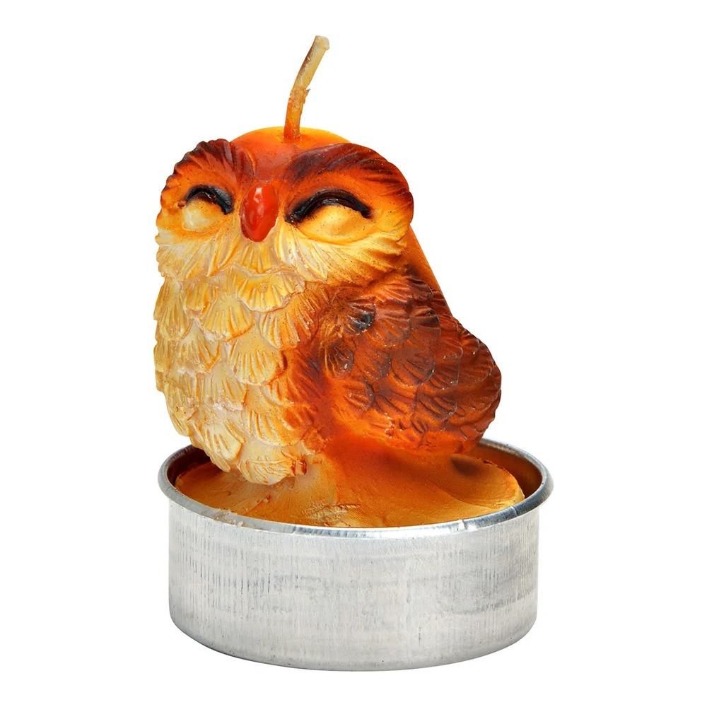 Bougies chauffe-plat hibou en cire set de 6