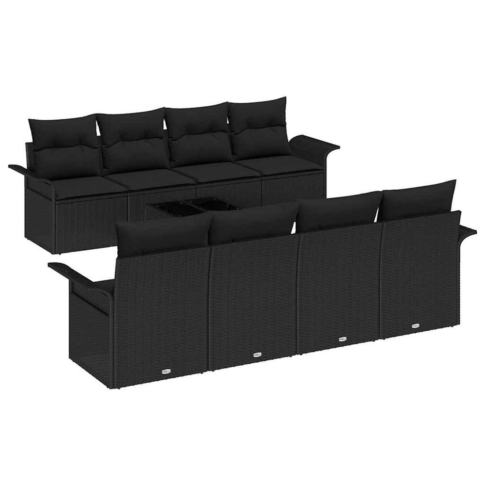 Ensemble de canapé de jardin 9 pc 8-nombre de places noir