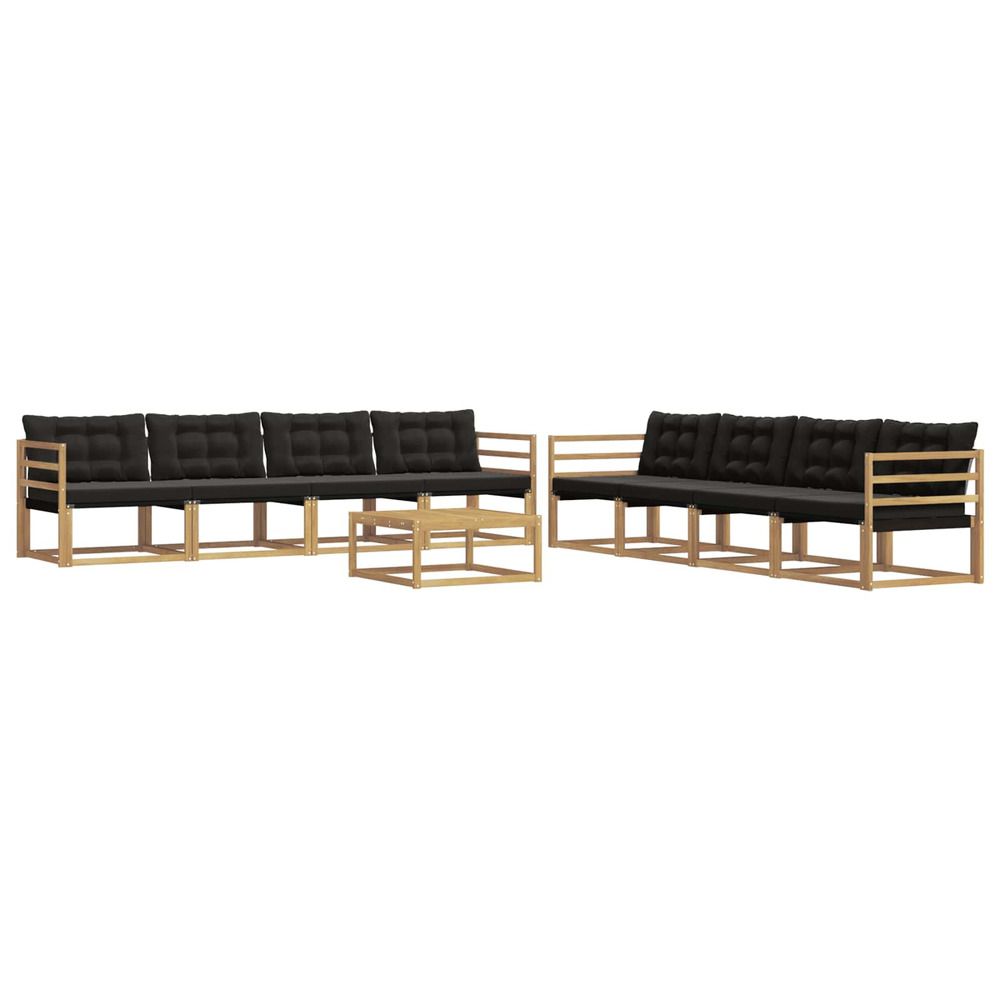 Ensemble de canapés d'extérieur 9 pc blanc et noir