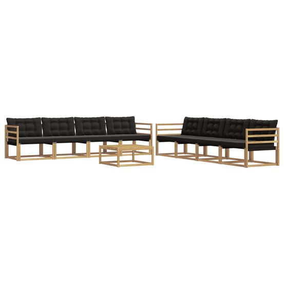 Ensemble de canapés d'extérieur 9 pc blanc et noir
