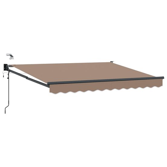 Auvent rétractable électrique taupe 100% polyester et aluminium