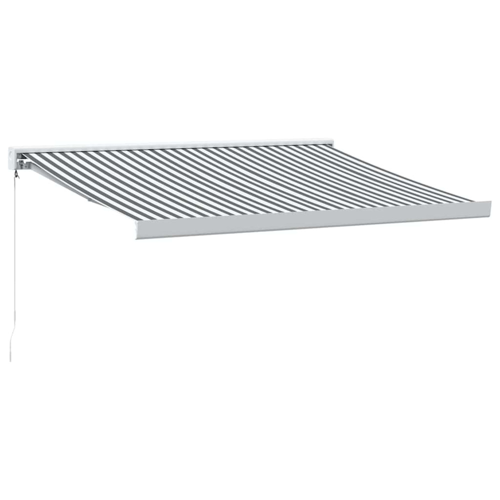 Auvent rétractable anthracite et blanc 3,5x2,5m tissu/aluminium