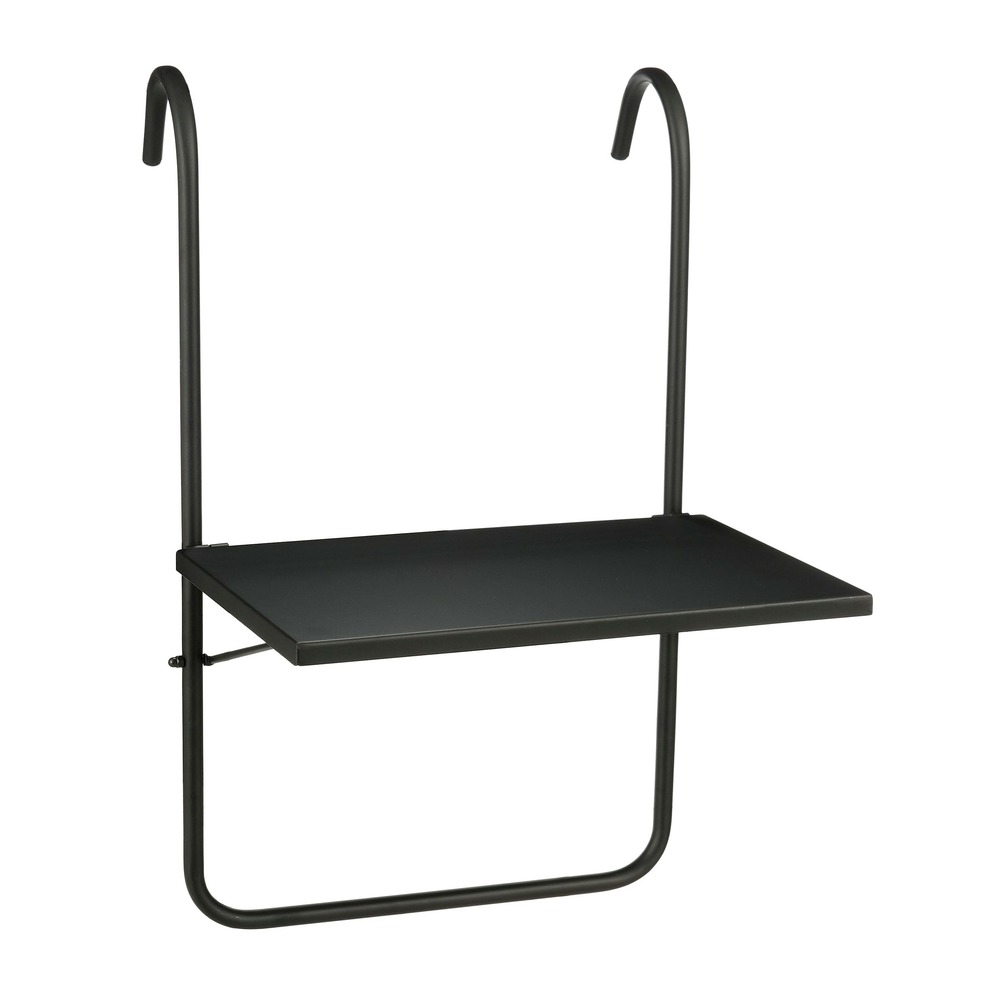 Mica decorations seatle table balcon – salon de jardin extérieur – métal – 57,5 x 38 cm – noir