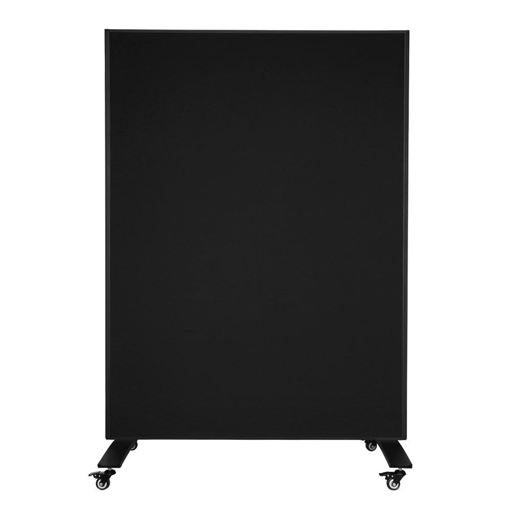 Cloison mobile - panneau acoustique / tableau blanc - 120x160 cm - noir / blanc